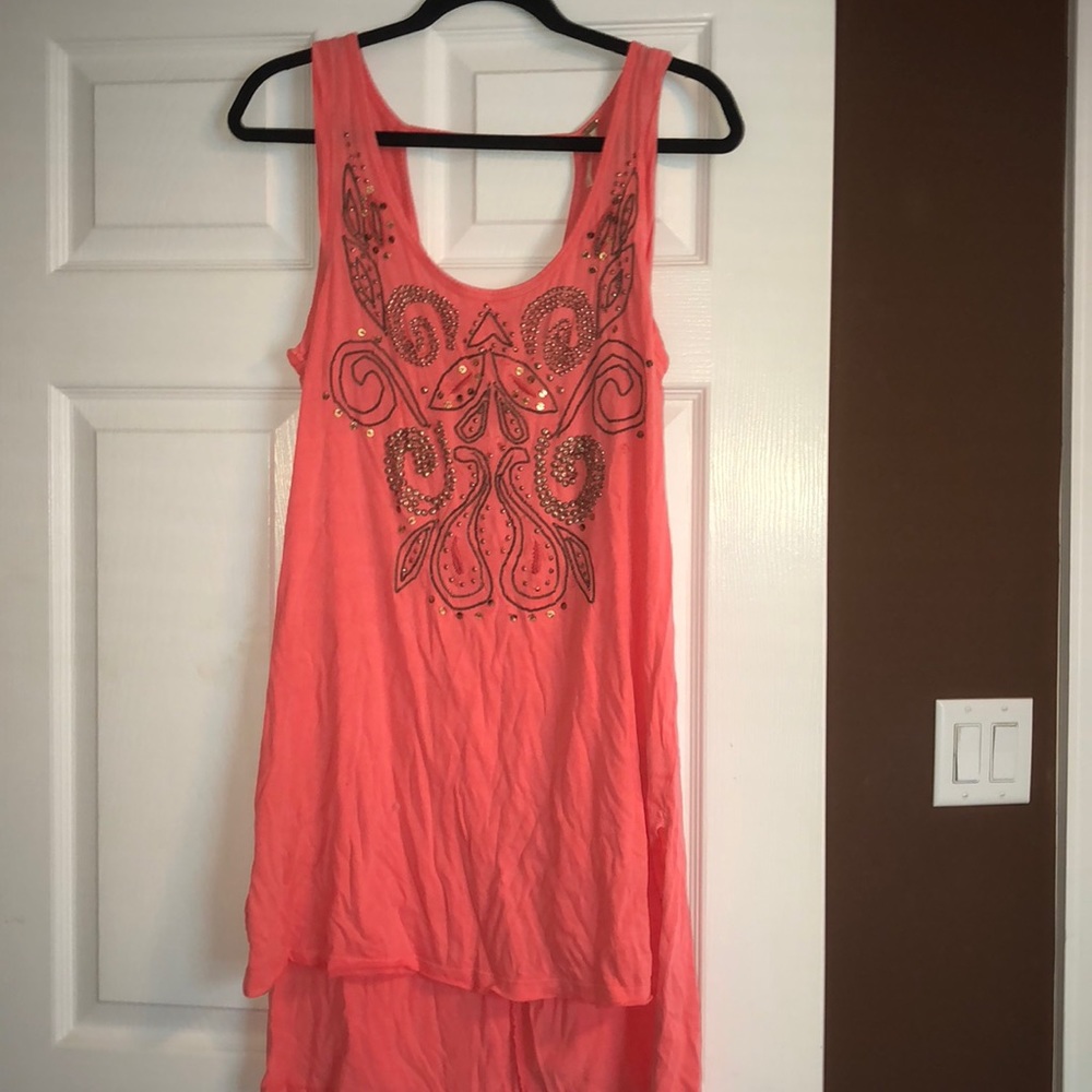 Free People coral sundress/ coverup